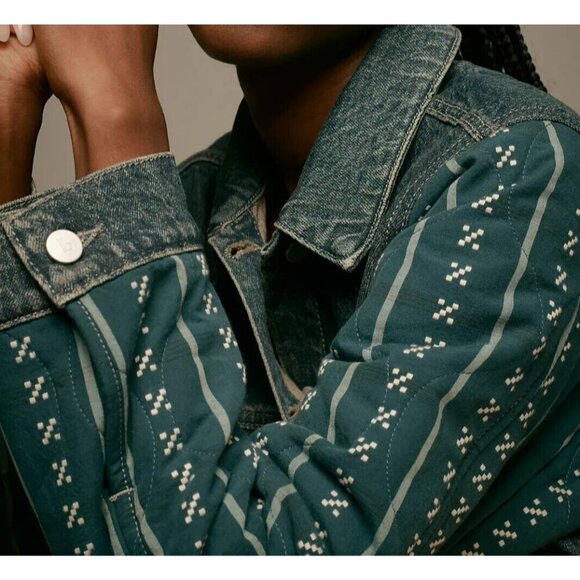 Pilcro Crafted-Sleeve Denim Jacket XS - Picture 4 of 4